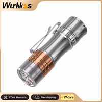 Wurkkos TS10 V2-Titanium Ti Copper Polished with 3* 90 CRI LEDs and RGB Aux LEDs 1400LM Pocket Self Defense EDC Torch