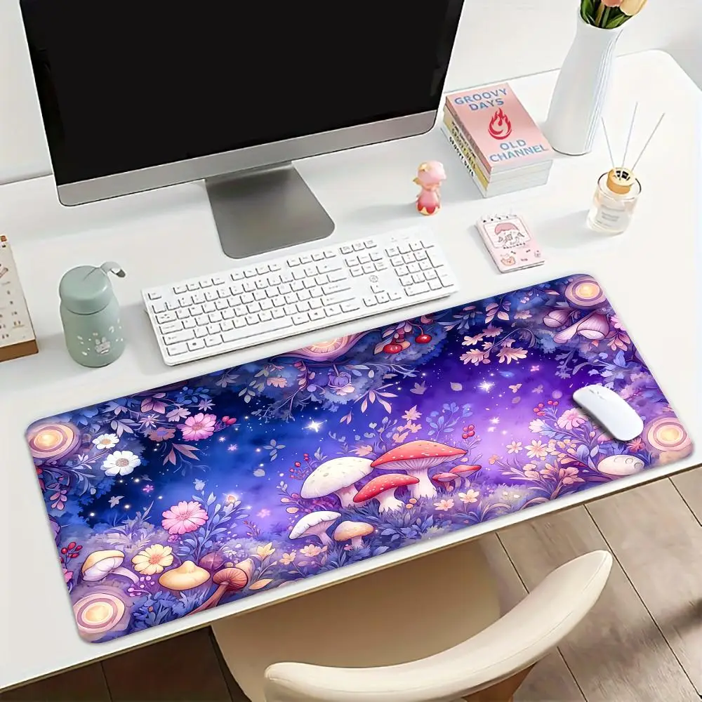 Magic Mushroom Forest Mouse Pad Large Computer Office Game Table Mats Rubber Anti-slip XXL Mouse Mat HDP Long Desk Pads Mauspad