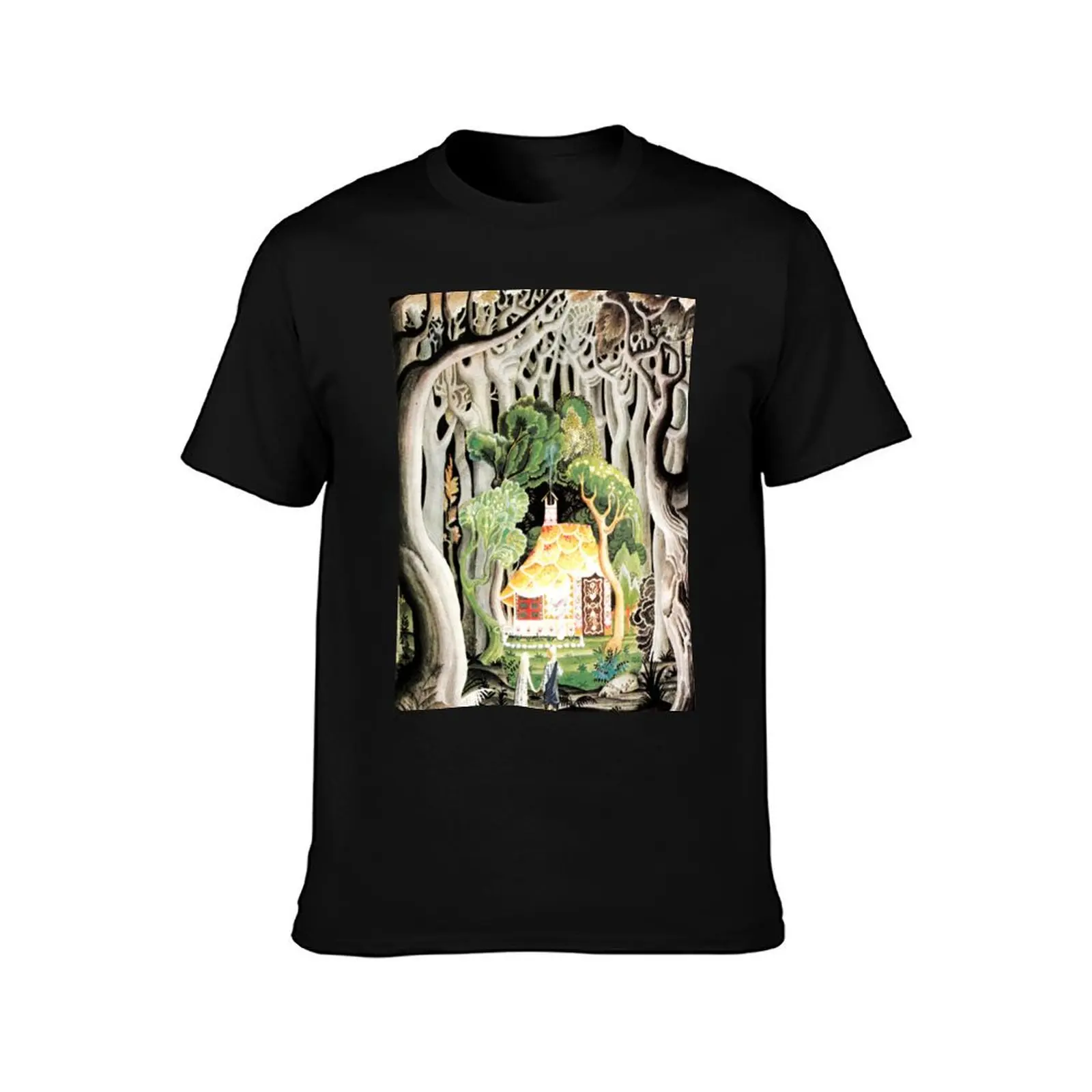 Hansel and Gretel - Kay Nielsen T-Shirt Big Size Short Sleeve Tee for Men T-Shirt