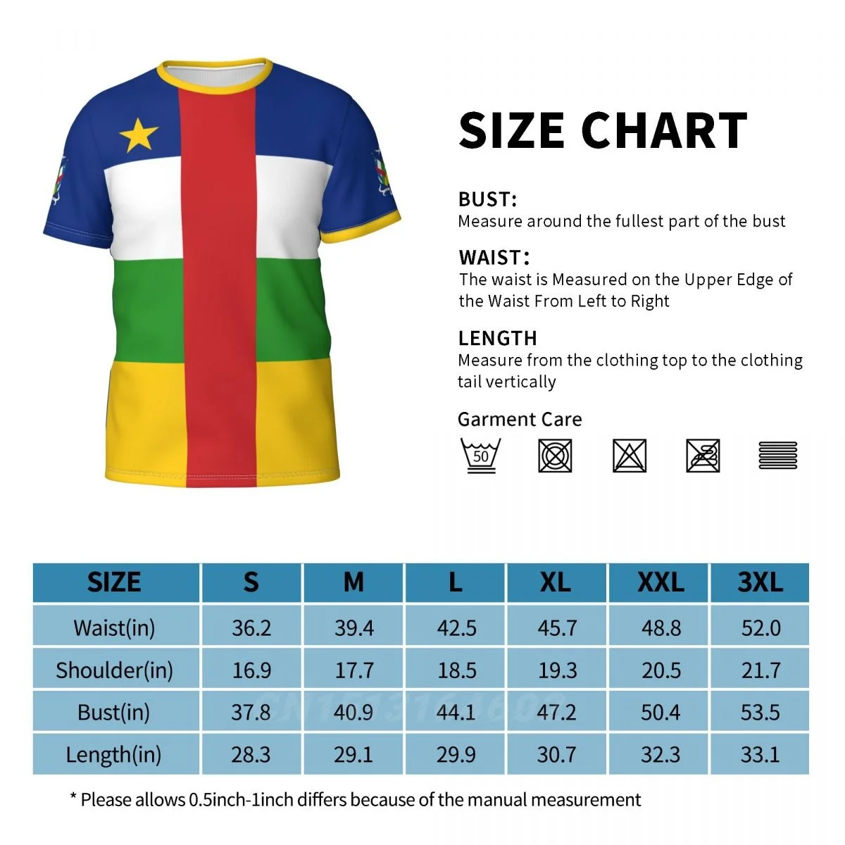 Custom Name Number Central African Republic Country Flag T-shirts Clothes T shirt Men Women Tees Tops For Soccer Football Fans