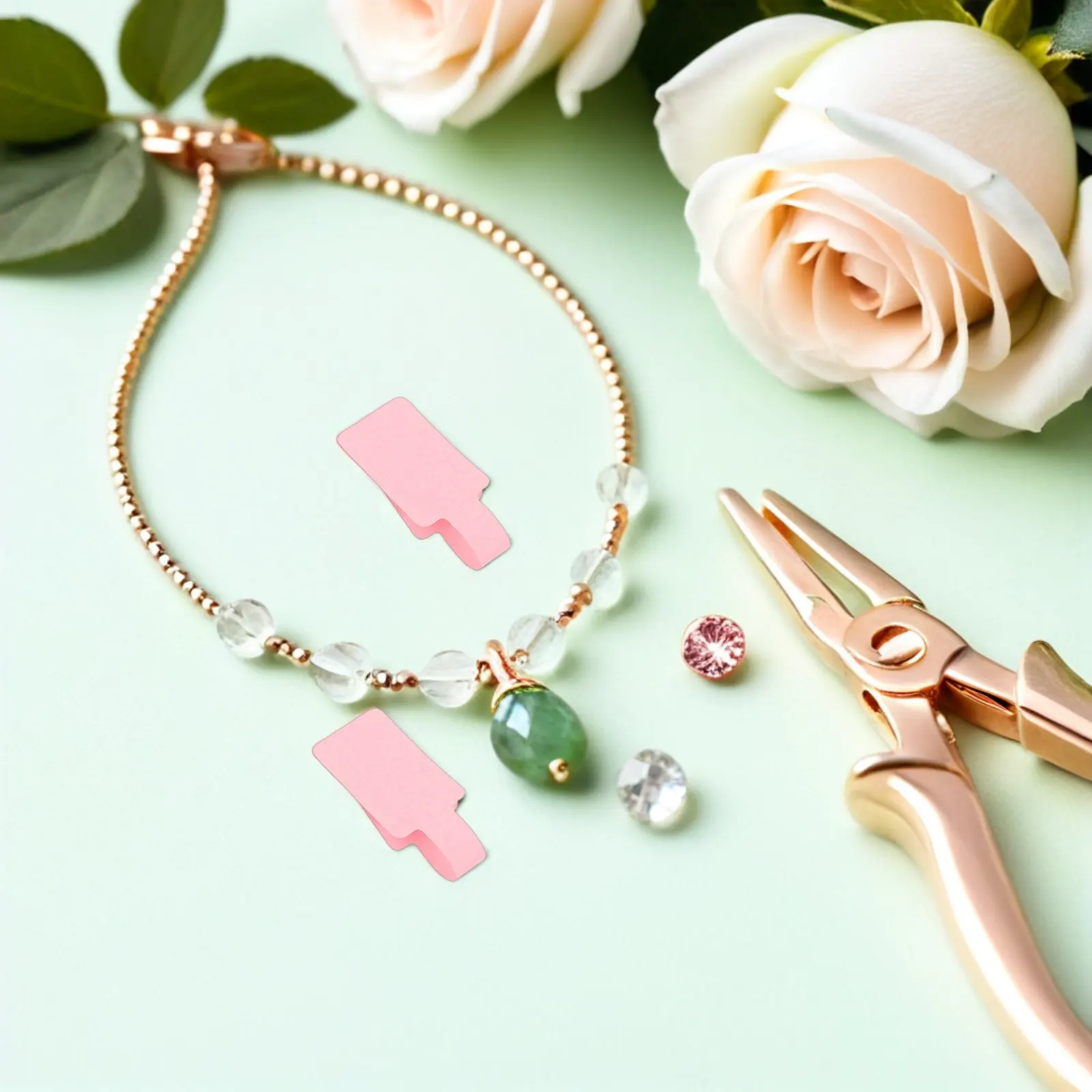 400Pcs Jewelry Price Tags Kraft Self Adhesive Paper Stickers Square Head for Rings Bracelets Price Label Retail Use