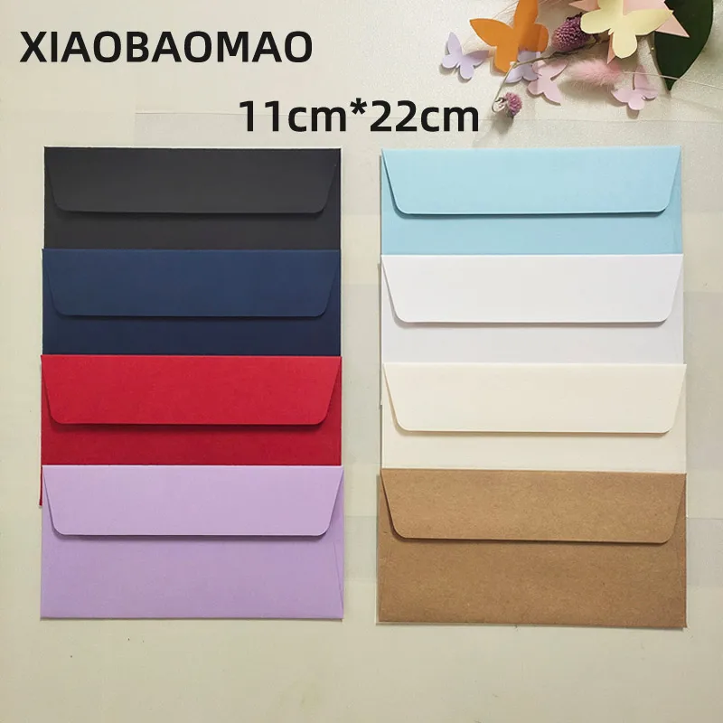 

20pcs 22x11cm Blank Envelopes Candy Colour Dowling Paper Cardboard Pearl Paper Thickened Envelopes Western Business Gift 5#