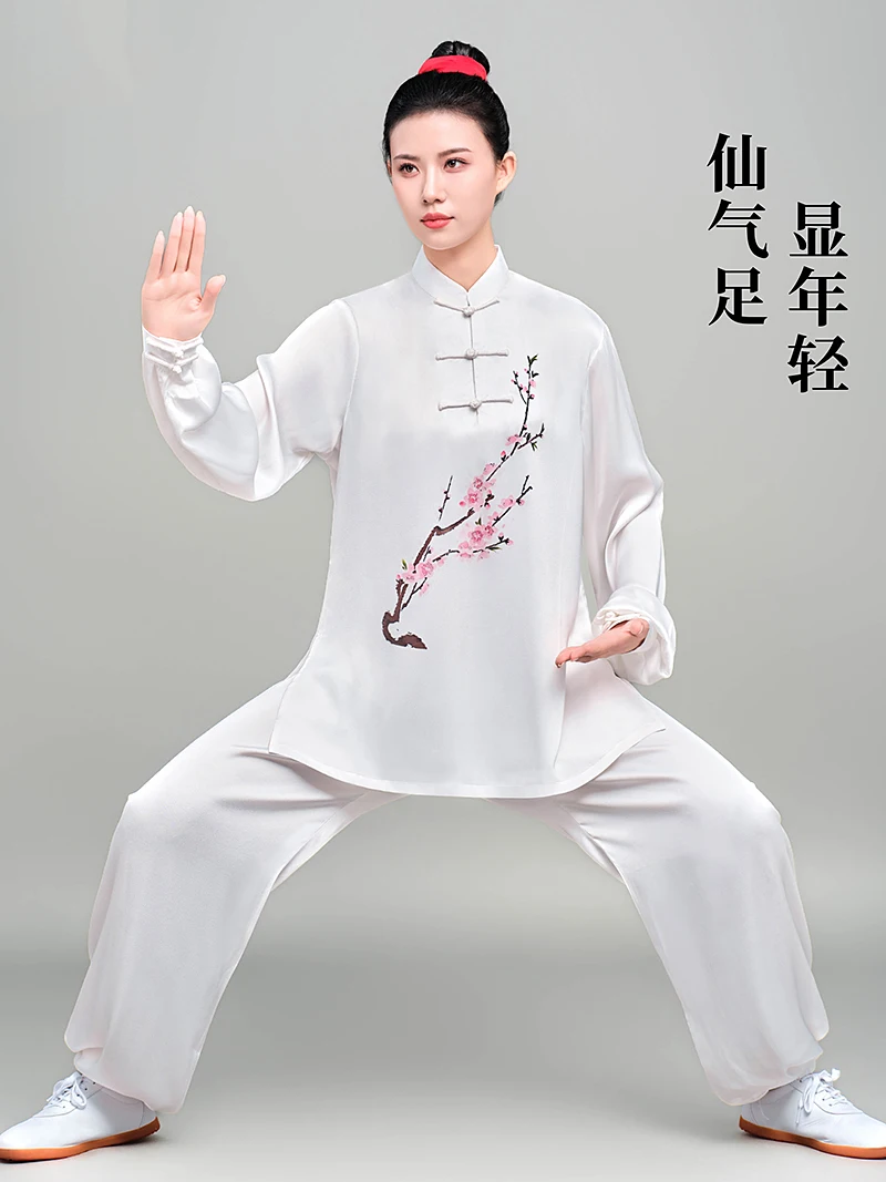 Women's Chinese Style Printed Performance Tai Chi Uniform - Premium Nylon for Professional Tai Chi & Ba Duan Jin Practice
