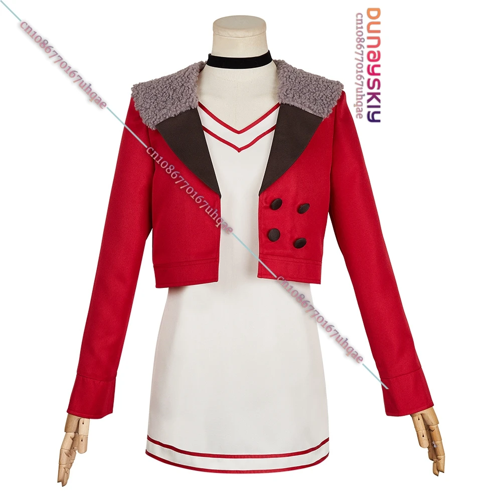 Anime DanDadan Momo Ayase Cosplay Costume Red Jacket jacket Dress Earrings Wig Set 2025Anime Hallowmas Party Carnival Uniform