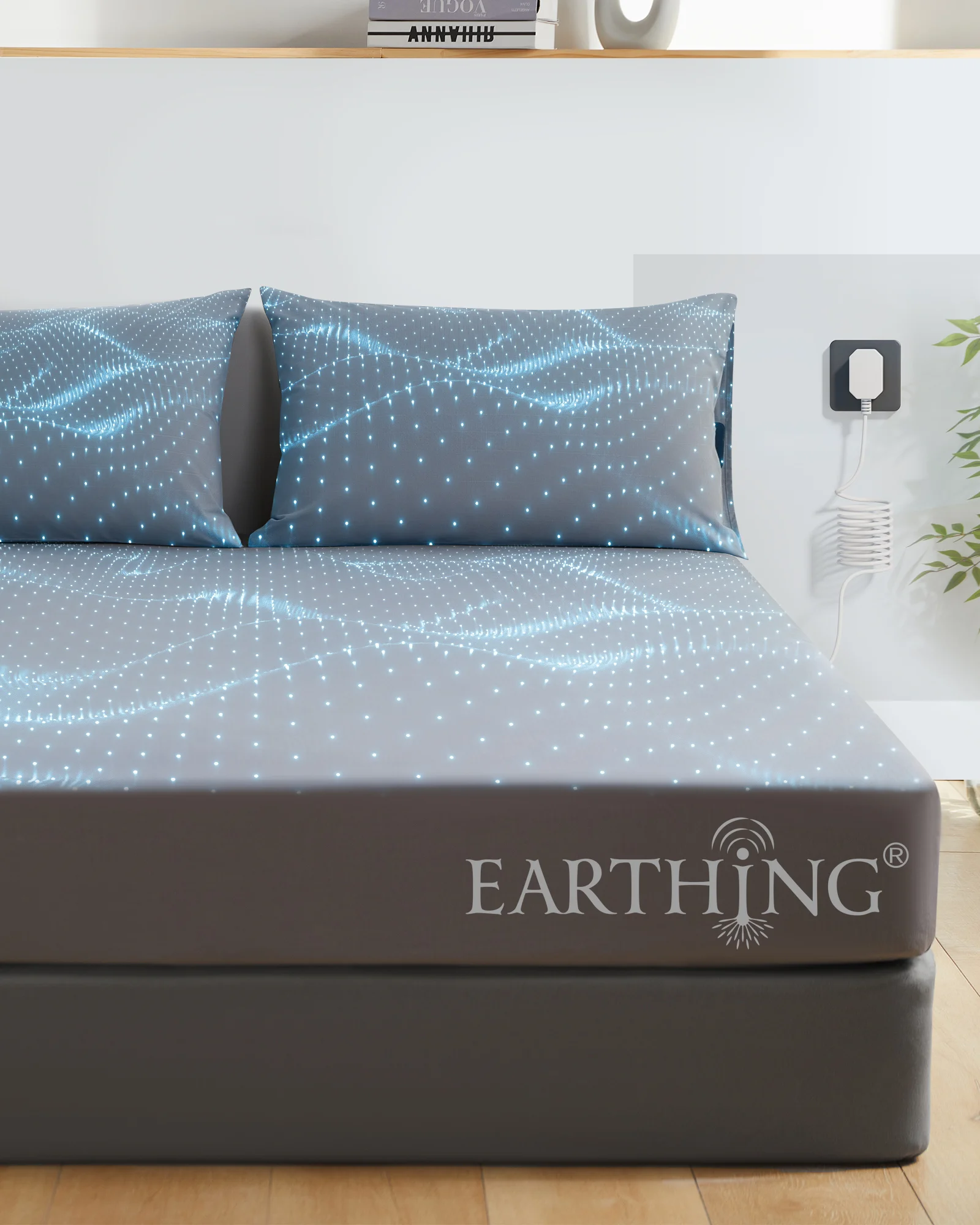 

Grounding earthing Fitted Sheet Cal King183*213 adjustable pocket 33cm with grounding cord no include pillow cast