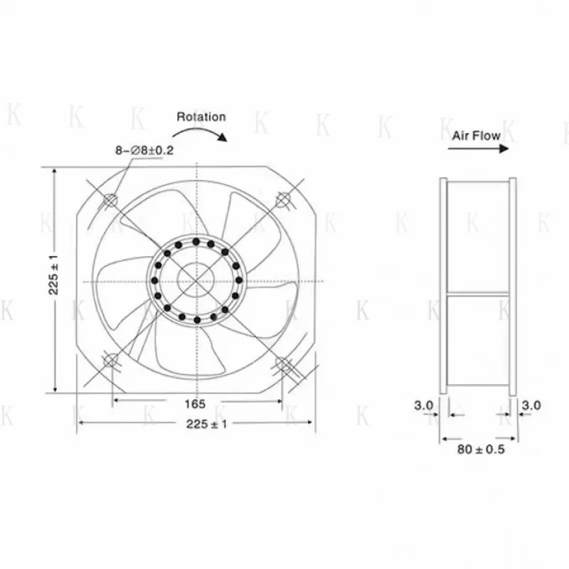 C ل 1 قطعة F2E-260B-230 22580 AC230V 0.30/0.34A 65/77 واط مروحة التبريد العاكس