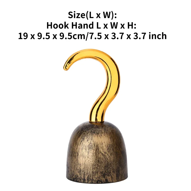 RT01 البلاستيك القراصنة هوك الكابتن اليد هوك تأثيري ملحق هالوين عيد الميلاد فستان متابعة حفلة كرنفال تأثيري لعب الأدوار Su & Gf1