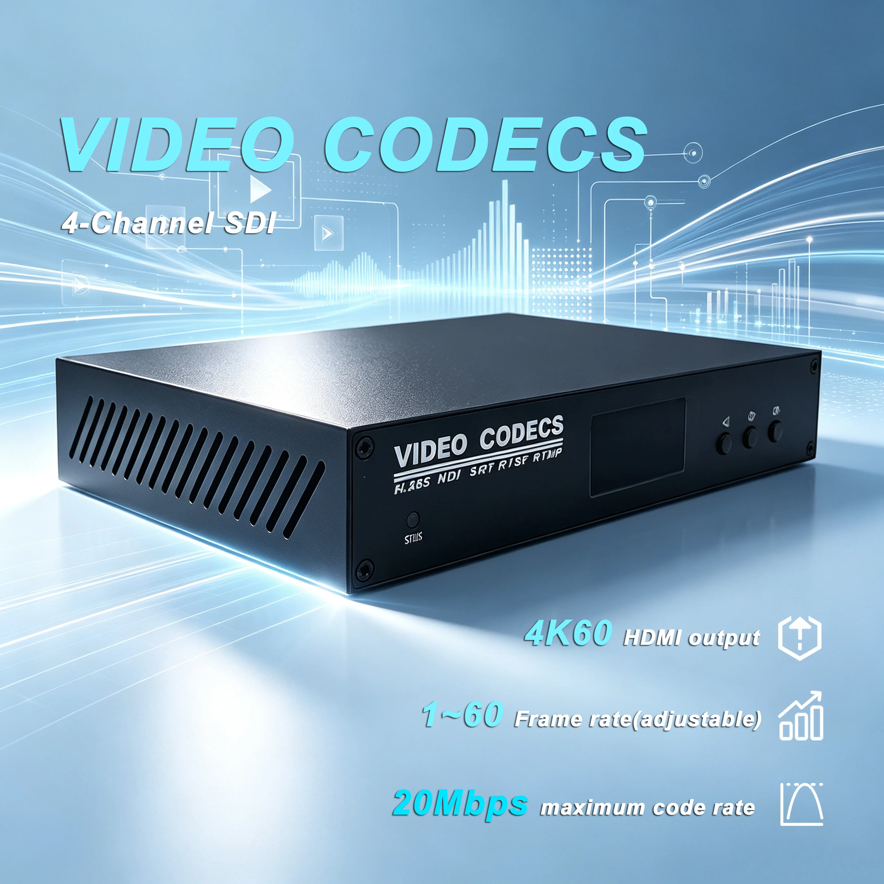 4-Channel SDI Encoder Decoder SDI to IP Low Latency (HTTP/UDP/RTSP/HLS/RTMP) Webcast Push Stream IPTV CATV IP Encoder