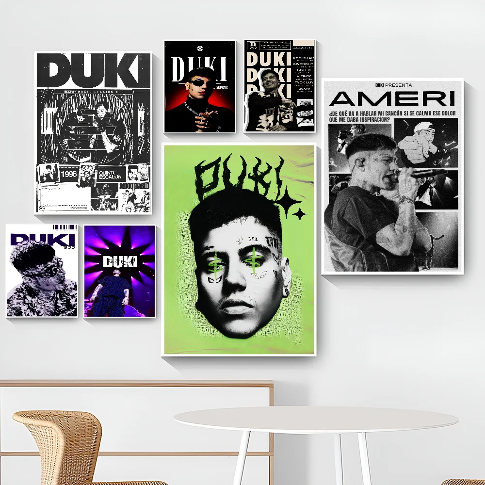 D-Duki Rapper DIY Sticky Poster Whitepaper Prints Posters Artwork Vintage Decorative Painting