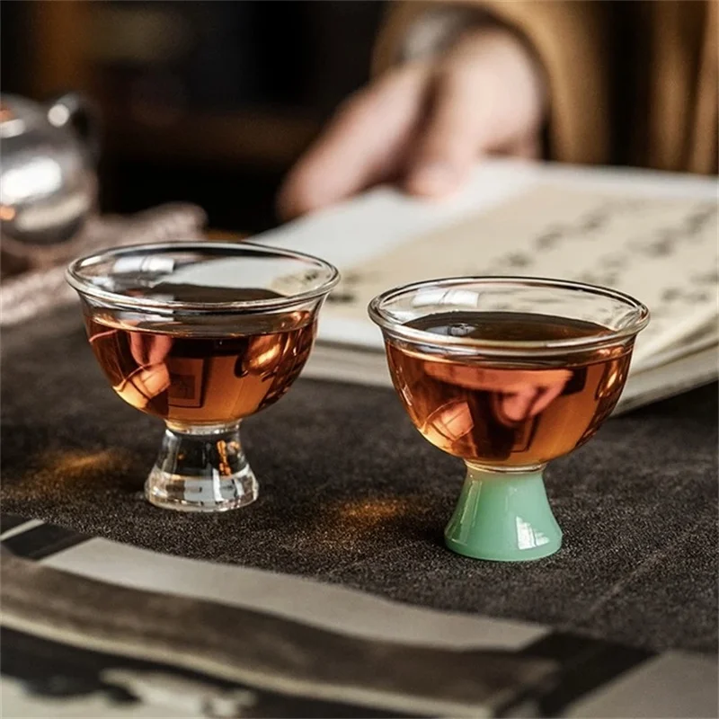 Exquisite Small Capacity 45ml Heat-resistant Borosilicate Glass Tea Cups Savoring Tea Glass Teacups Shot Tea-sipping Cup Tea Ser