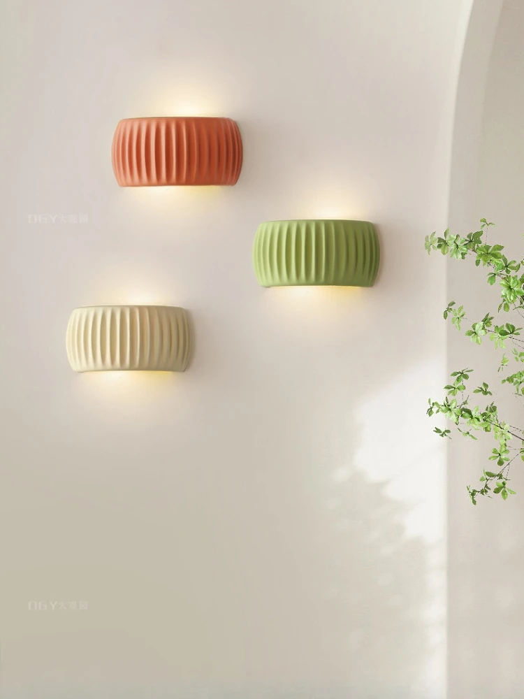 غرفة نوم السرير الجدار مصباح الفرنسية كريم الرياح الحد الأدنى الممر الممر أضواء الجدار الرومانية غرفة المعيشة مصابيح الحائط LED الإضاءة #6