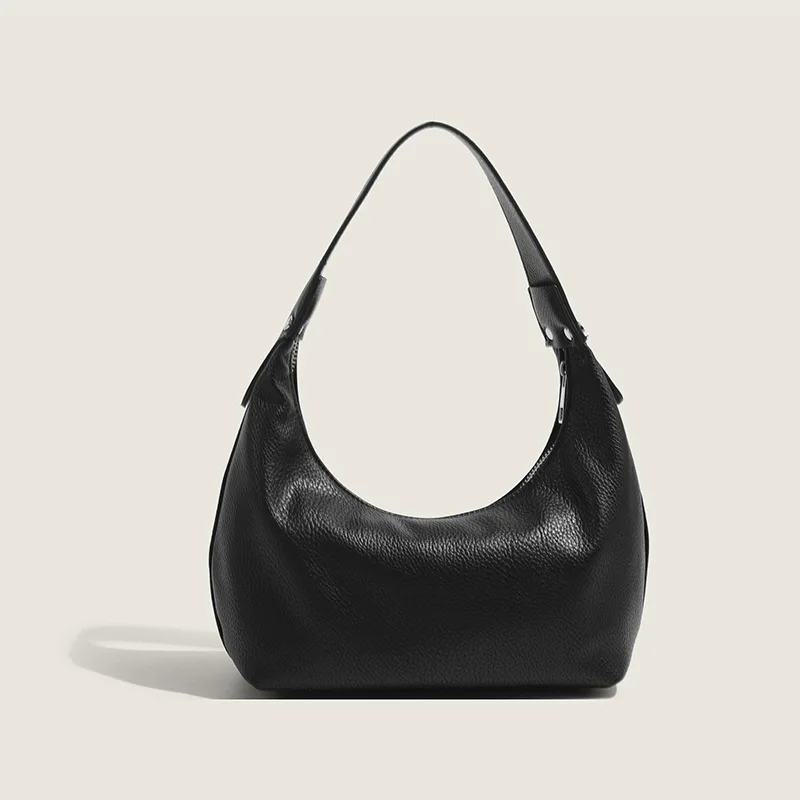 Casual Women's Handbag PU Leather Brand Designer Armpit Bag Fashionable Zipper Shoulder Bag 2026 Tote Bag Popular White Handbag