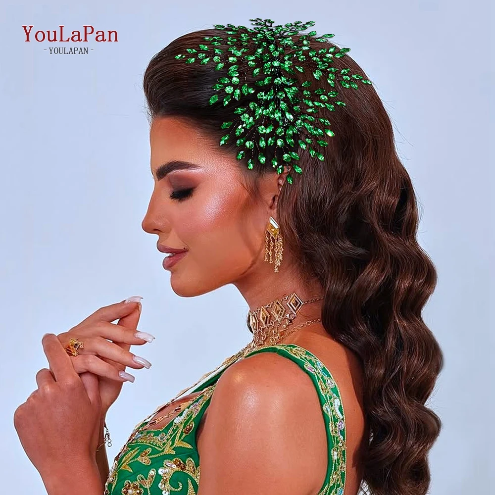 

TOPQUEEN Wedding Trendy Headband Bride Rhinestone Tiara Shiny Women Hair Accessories Handmade Banquet Party Holiday Gifts HP853