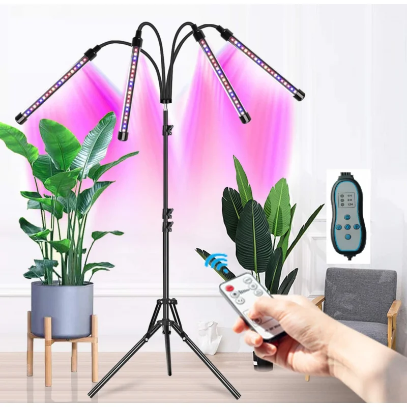 3/4/5 Head Energy-Saving Full Spectrum Imitation Sunlight Three-Leg Base Floor Stand Indoor Plant Growth Light