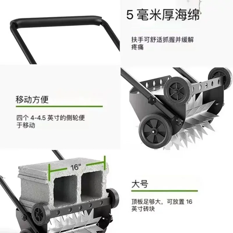 Lawn Aerator Spike Tool Push Spike Roller Aerator for Yard Rolling Spike Turf Coring Aeration Lawn Care Equipment
