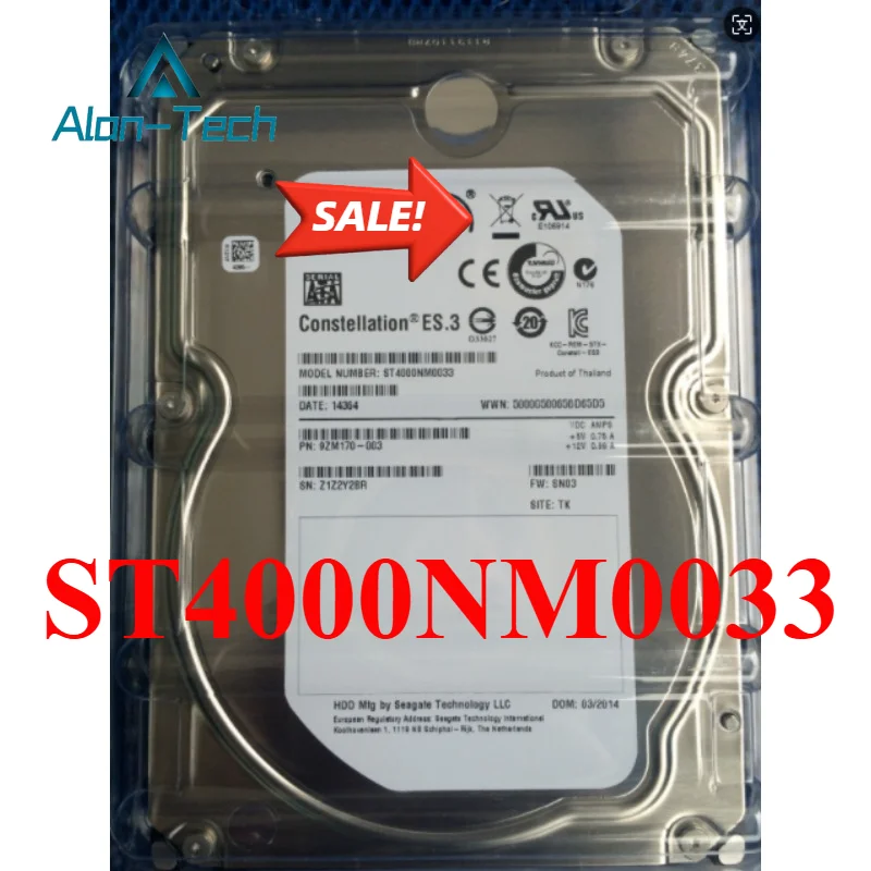 For Sea-gate ST4000NM0033 4TB Enterprise Capacity HDD 7200RPM SATA 6Gbps 128 MB Cache Hard Disk Drive