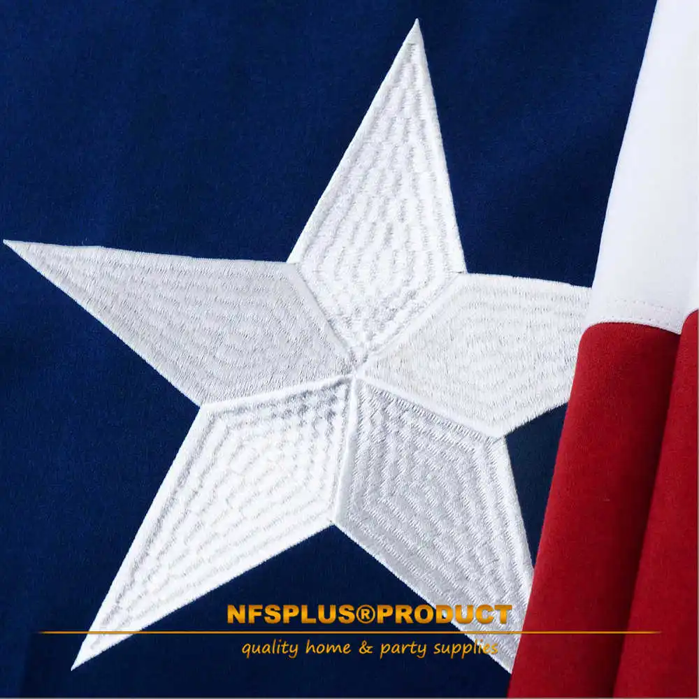 

Texas Flag Single Star Banner American State 3x5 Ft Embroidered Stitched Oxford Durable Waterproof for Home Garden Decoration