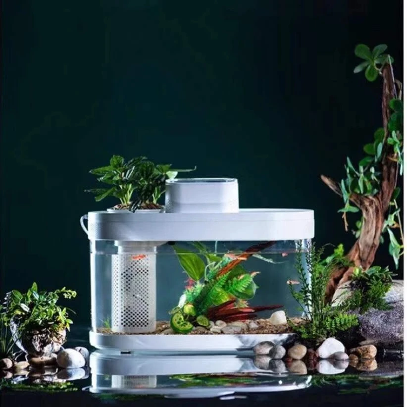 Aquarium ecological fish tank creative lazy person free water change fish tank WiFi remote control feeding lighting filter oxyge