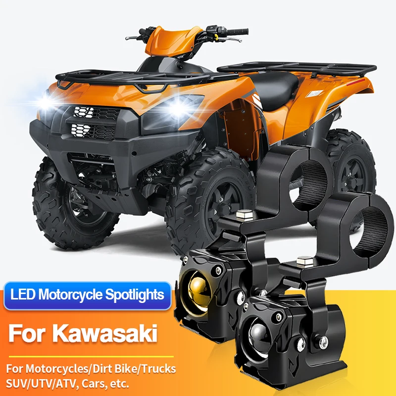 

1/2PCS LED Universal Motorcycles Headlights 2-Color Fog Light UTV ATV for Kawasaki KLX230R S/KLX230S/KLX230SM/KLX300R/KLX300SM