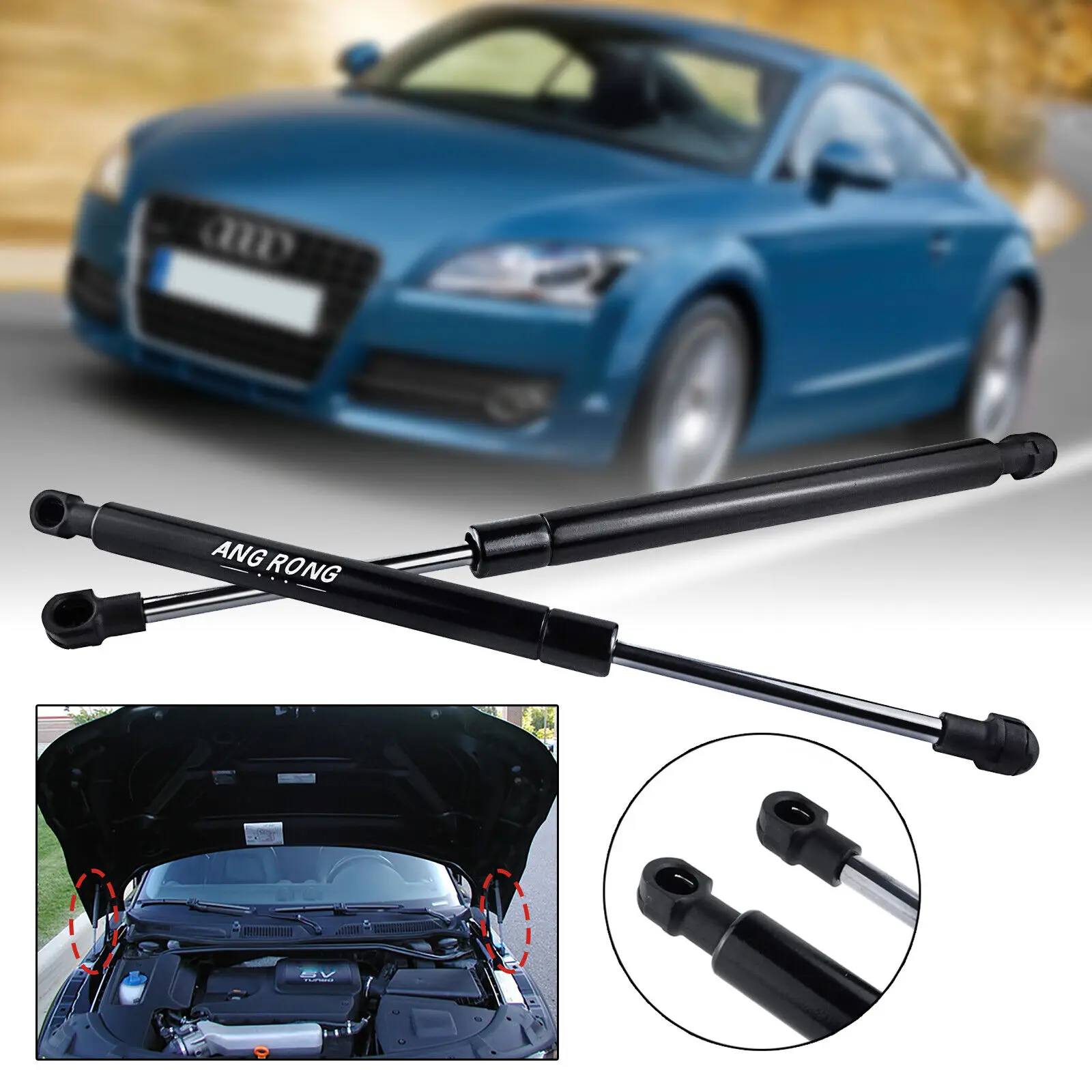 2x Do Audi TT Coupe 8J3 2006-14 Przednie rozpórki gazowe maski silnika 8J 0823359 C