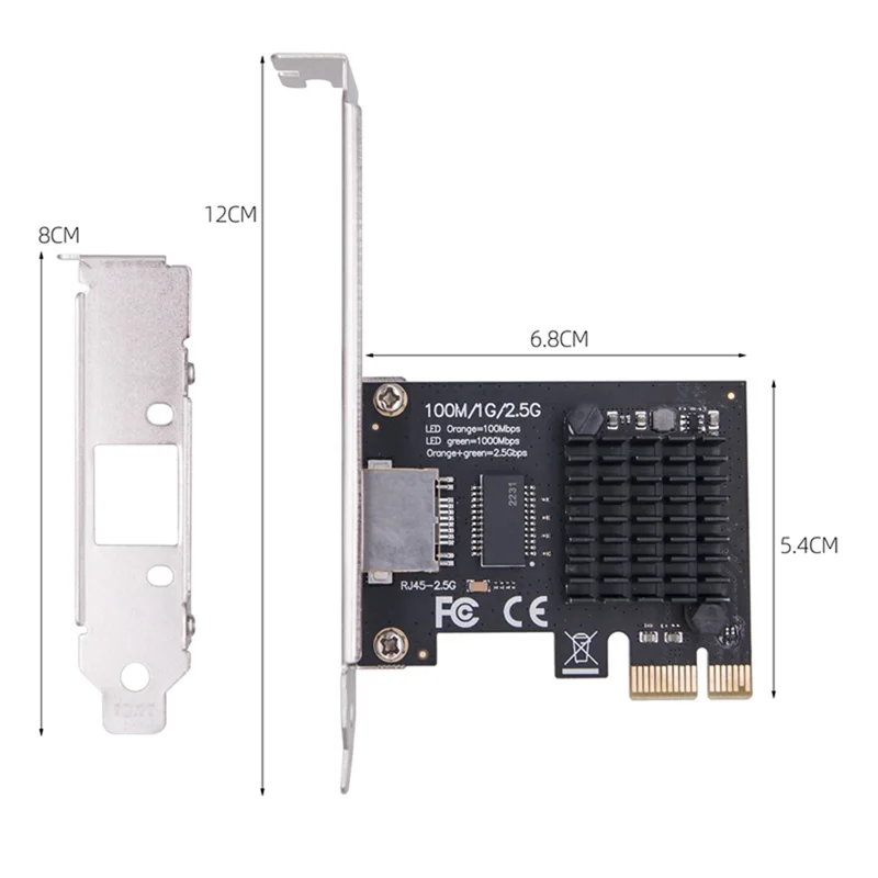 Adaptador de red RJ45, Chipset PCIe, PCI Express, tarjeta Lan, 100/1000M/2,5G, RJ45, RTL8125BG