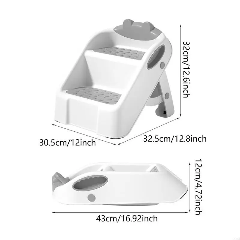 مقعد CORB للأطفال قابل للطي ومضاد للانزلاق بخطوتين للتدريب على الحمام