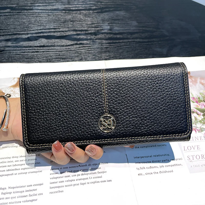 2024 New Women Wallets Genuine Leather Long Purse First Layer Of Cowhide Clutch Bags For Ladies High Capacity Bifold Wallet