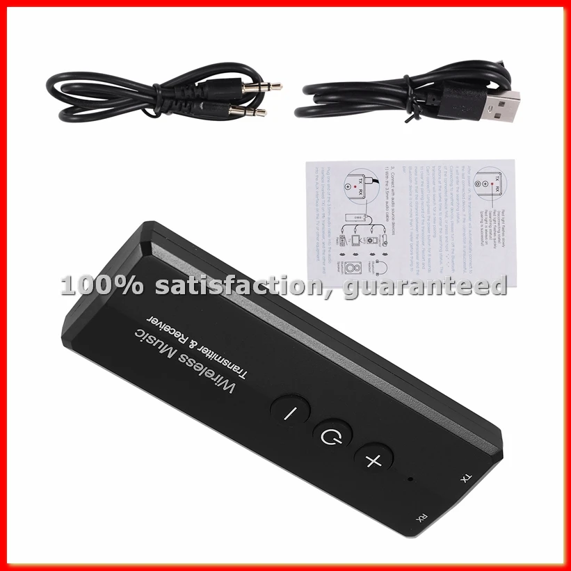 Bluetooth 5.0 Transmitter Receiver 3-In-1, Wireless 3.5mm Audio Adapter for TV PC Headphones Home Sounds System Car-A68X