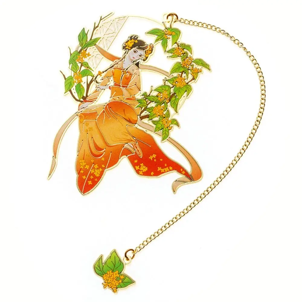

High Quality Metal Bookmarks Hollow Flower Fairy Book Clip with Tassel Pendant Pagination Mark Book Lovers