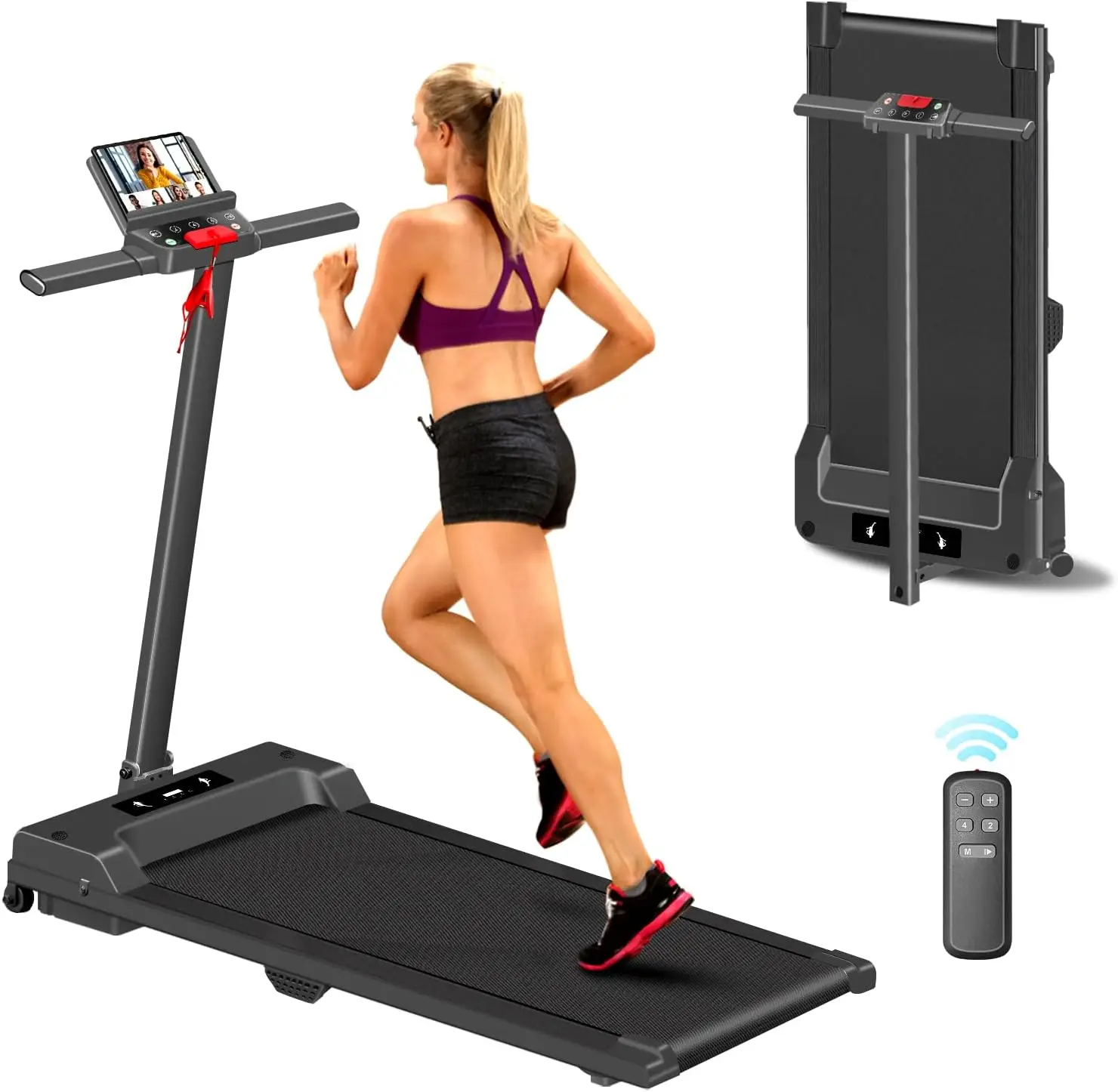 Walking Treadmill Pad with Handle Bar, Portable Treadmill, Small Treadmill, Folding Pad Treadmill