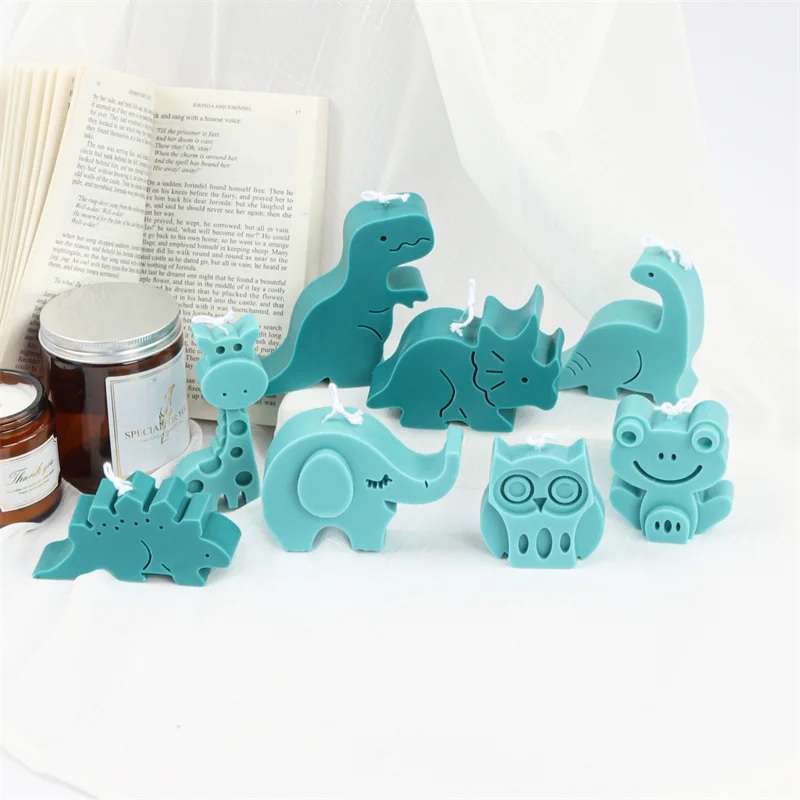 Mold Of Various Cute Animal Dinosaur Giraffe Frog Elephant Owl Silicone Molds DIY Soft Clay Aromatherapy Gypsum Candle Molds