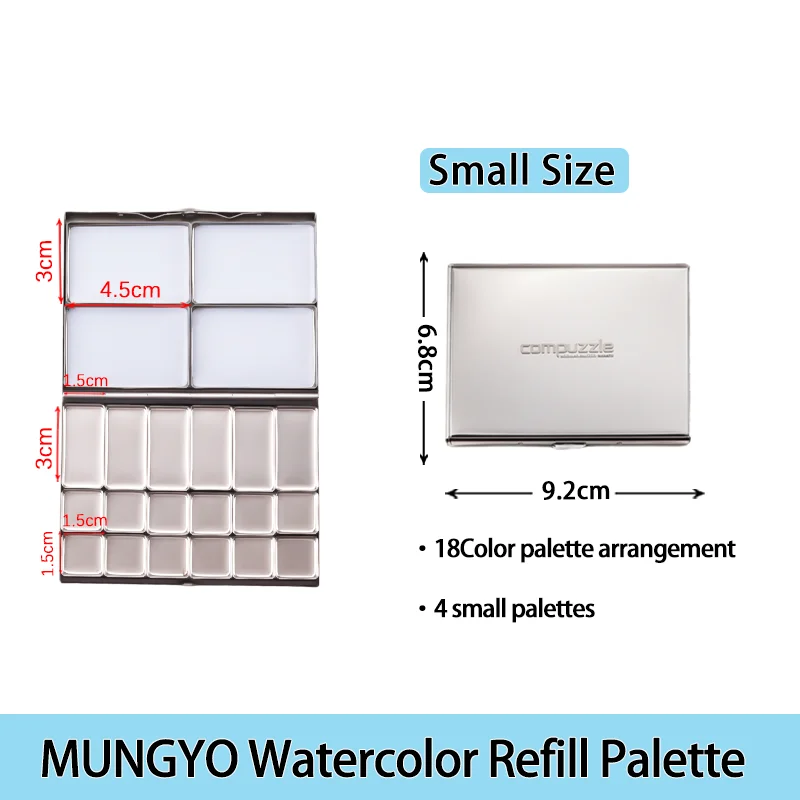 Mungyo aquarelpalet Prachtige metalen afneembare verfopbergkoffer Opklikbaar ontwerp 22/34 raster kunstbenodigdheden voor kunstenaars