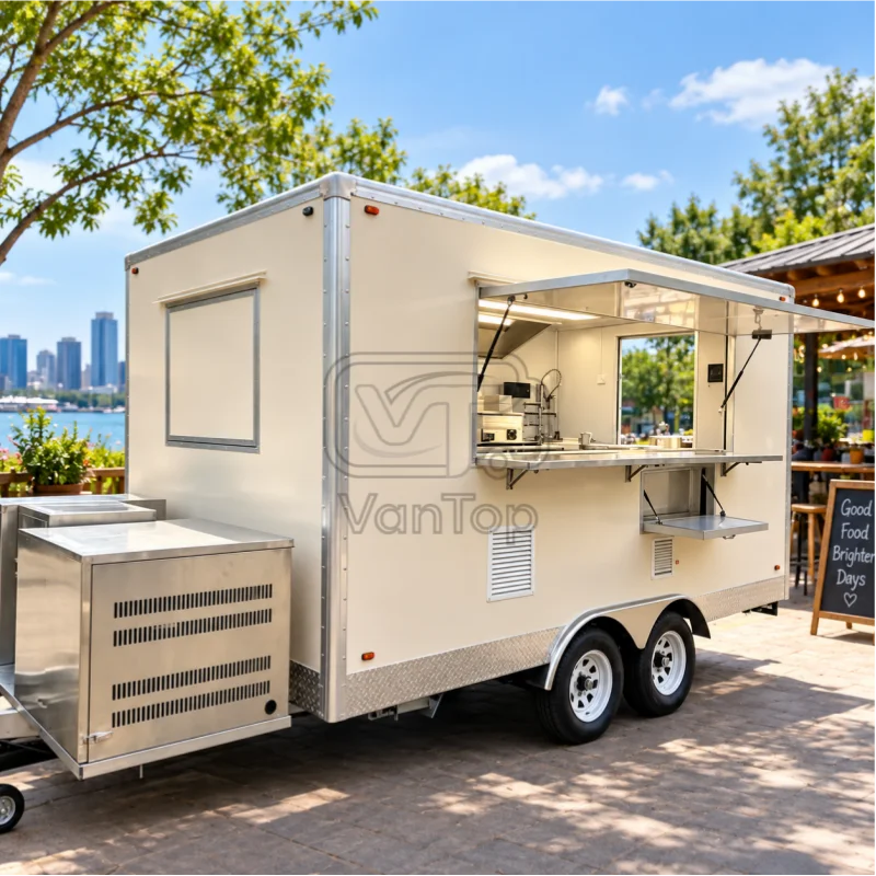 Custom Mobile Kitchen Fully Equipped Commercial Concession Food Trailer For Sale Concession Trailer with DOT EU Standard