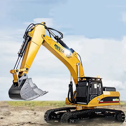 HUINA 1580 32 Channels 1/14 Scale RC Excavator Diecast Model Toys 3 in 1 RC Crawler Vehicle 2.4GHz Full Metal Tractor Toys