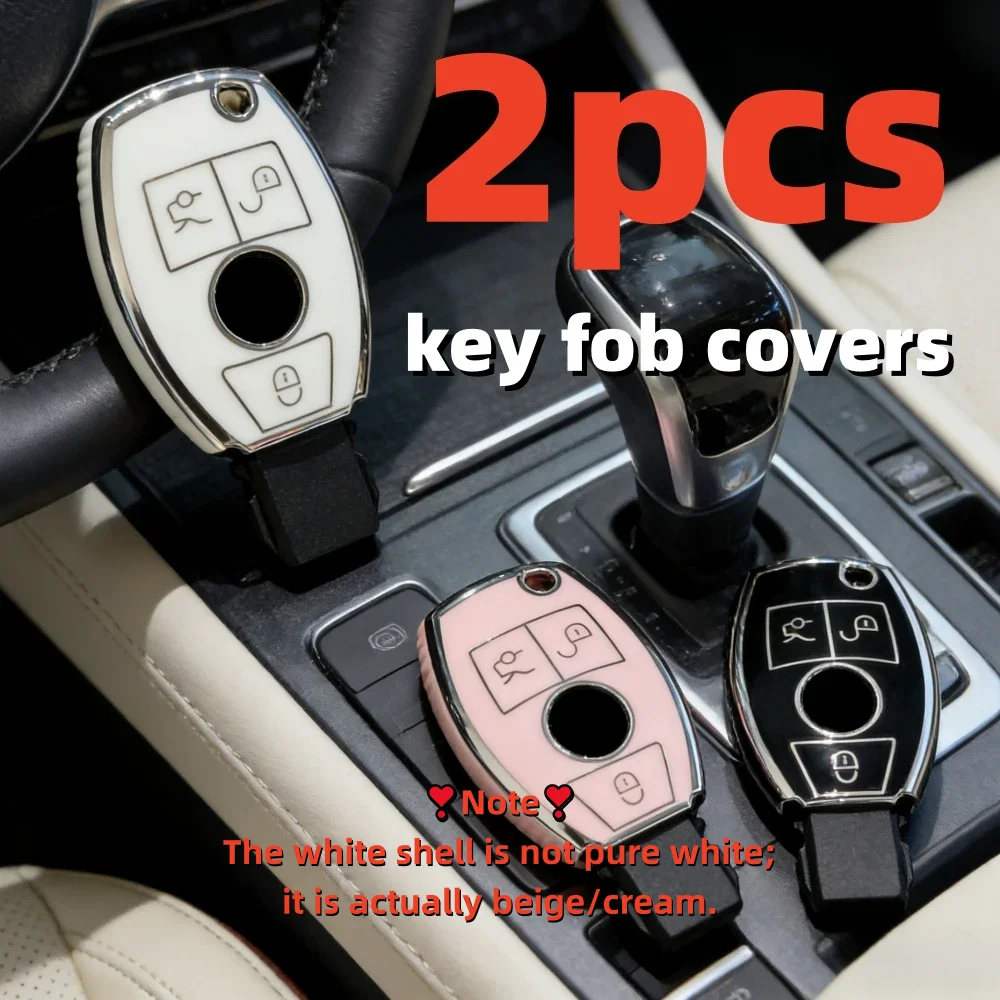 2pcs Car Key Case Covers For Mercedes Benz CLA GLA GLC GLK W176 W463 W251 A B C E S Class W204 W211 Accessories view 4