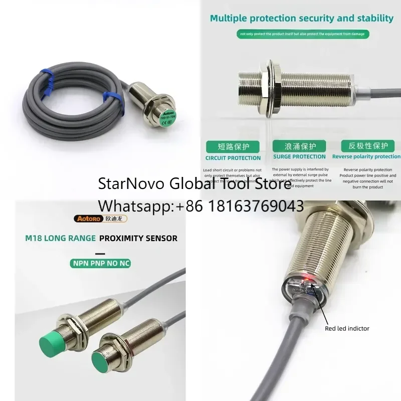 2026 Hot！ TRD18-7DN NPN Speed Detector Inductive Proximity Sensor with Flush Shield Proxy Switch for Cross Reference