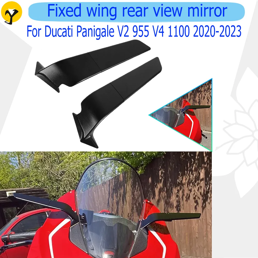 

For Ducati Panigale V2 955 V4 1100 2020-2023 Rearview Mirror Stealth Sport Winglet Mirror Kit Fixed Wing Mirror