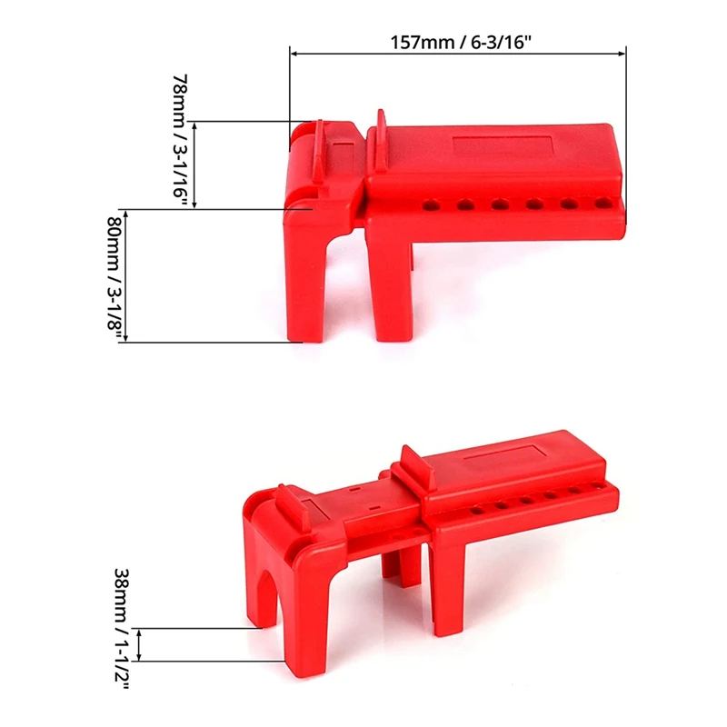 Ball Valve Lockout, Safety Lock, 1/2Inch - 2-1/2Inch Diameter, Red