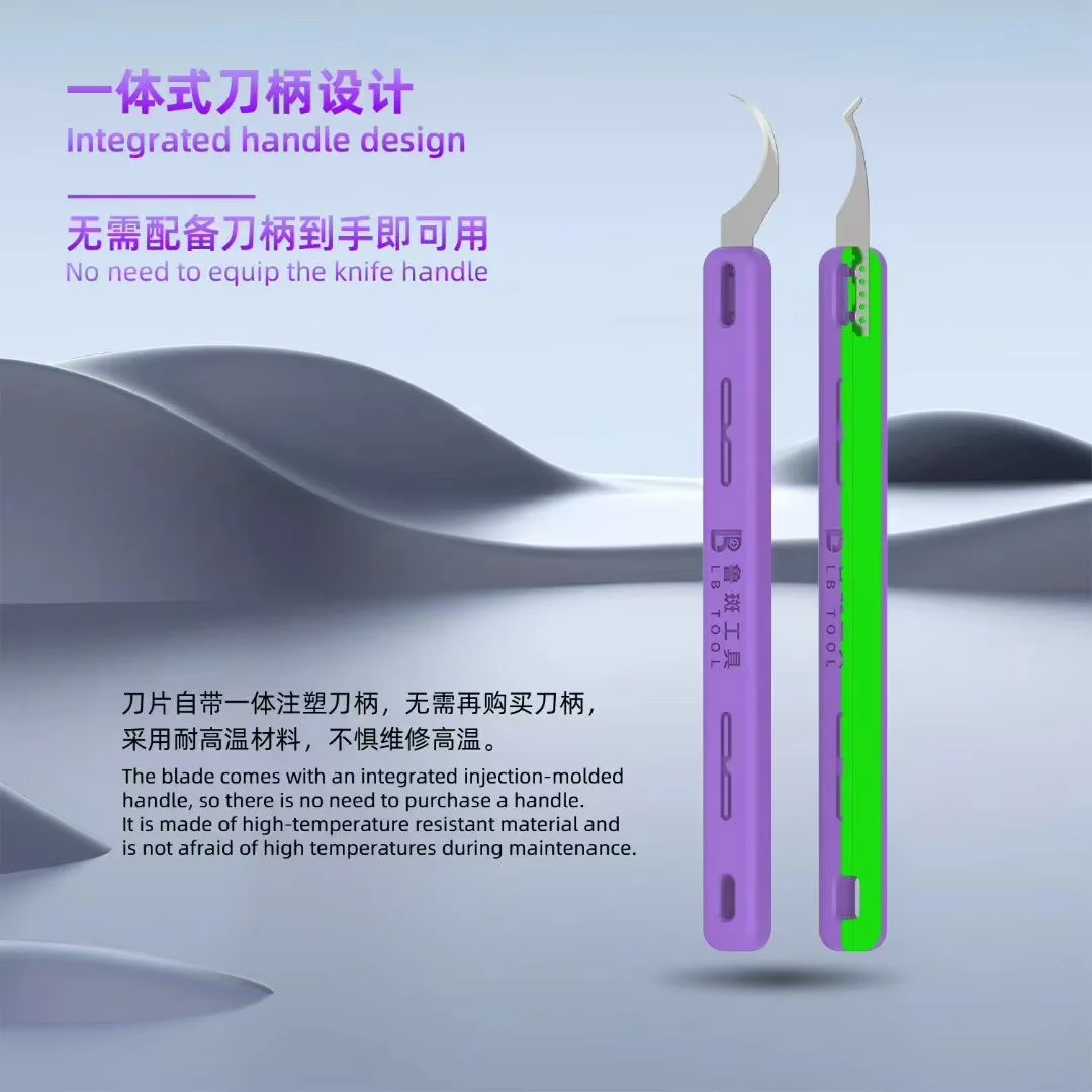 L B Perbaikan Ponsel Potongan Pry Kecil Penghilang Lem Tipis Sekop Lem Pry Lapisan CPU Chip Hard Disk Alat Penghilang Tepi Pengikis IC