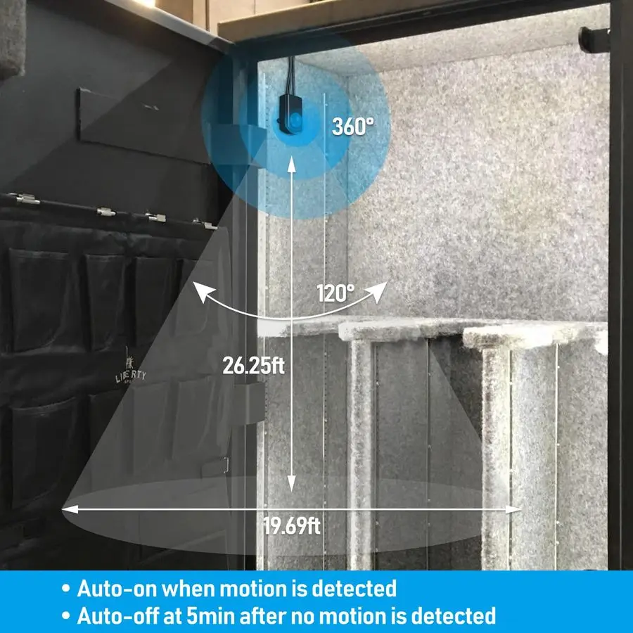 Kit de iluminación segura LED 3CCT, barras de luz conectables de 6 12 pulgadas, sensor de movimiento, 3000K 4000K 5000K seleccionable, kit de luz segura de 900LM para