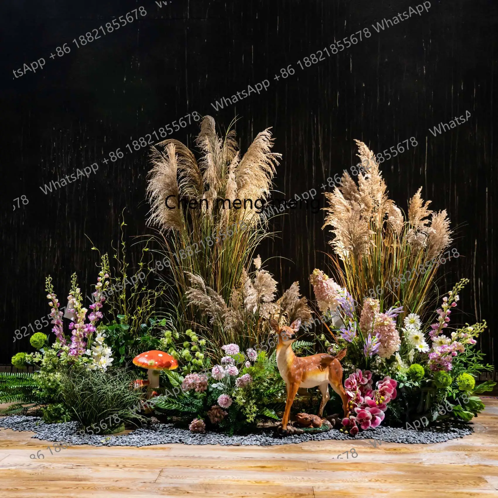 فن الزهور الاصطناعية شجرة وهمية نباتات خضراء زهرة وهمية المناظر الطبيعية درج داخلي زخرفة الديكور في الهواء الطلق