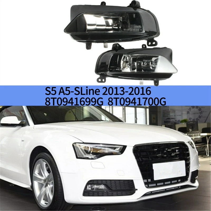 

A Pair Front Bumper Lower Fog Light Lamp Halogen For- S5 A5-Sline 2013-2016 8T0941699G 8T0941700G