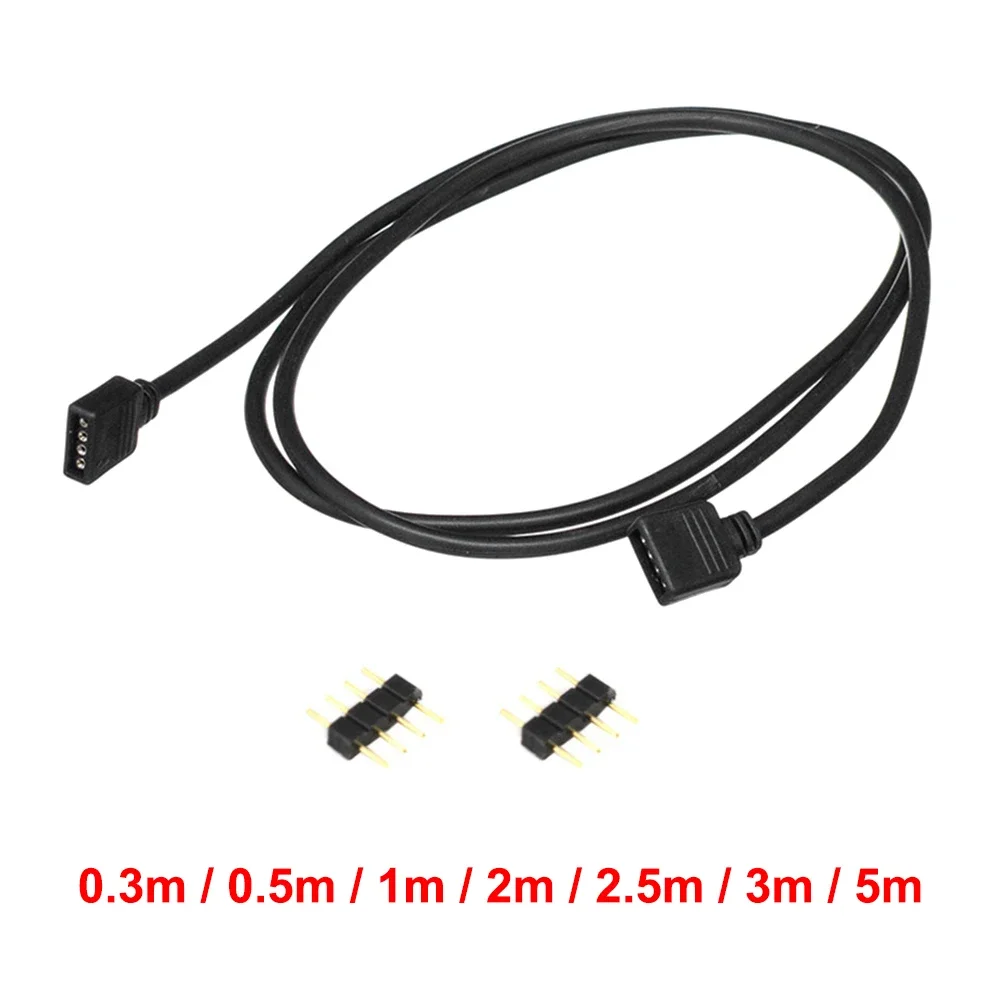 4Pin RGB LED Connector Extension Cable Wire 1M 2M 5M 30CM 4 Pin Extension Wire Connector for SMD 5050 2835 RGB LED Strip Light