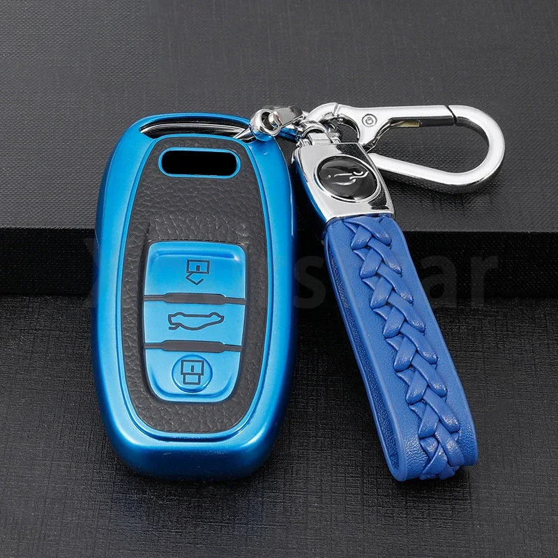 

Suitable for Audi Allroad Quattro A1 A3 8V A4 B8 A5 A6 C7 A7 A8 Quattro Q3 Q5 Q7 New TPU Leather Car Key Shell