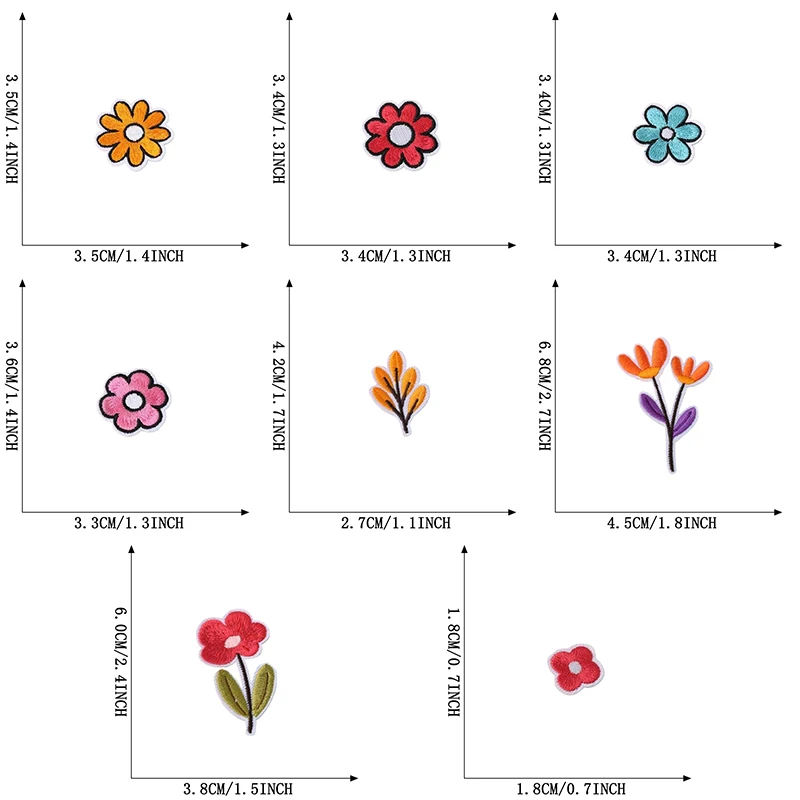 12 stücke Blume Nähen Eisen Auf Patch Für Kleidung Nette Gestickte Kinder Mädchen Pack Stoff Diy Parches Jacke Anime thermische Bordados – Detail 2