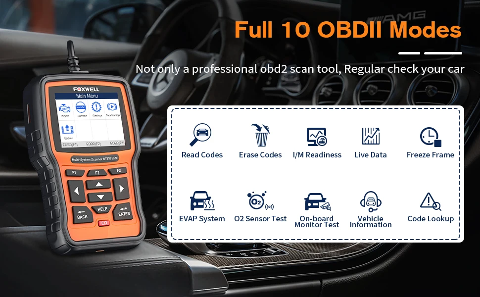 FOXWELL NT510 Elite for Porsche Car Diagnostic Car OBD2 Scanner All System Bi-Directional Diagnostic Tools Oil Reset EPB SAS TPS