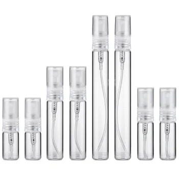 여행용 미니 리필 가능 휴대용 향수병, 빈 투명 유리 샘플 향수 스프레이 병, 10ml, 5ml, 3ml, 2ml, 8 개 