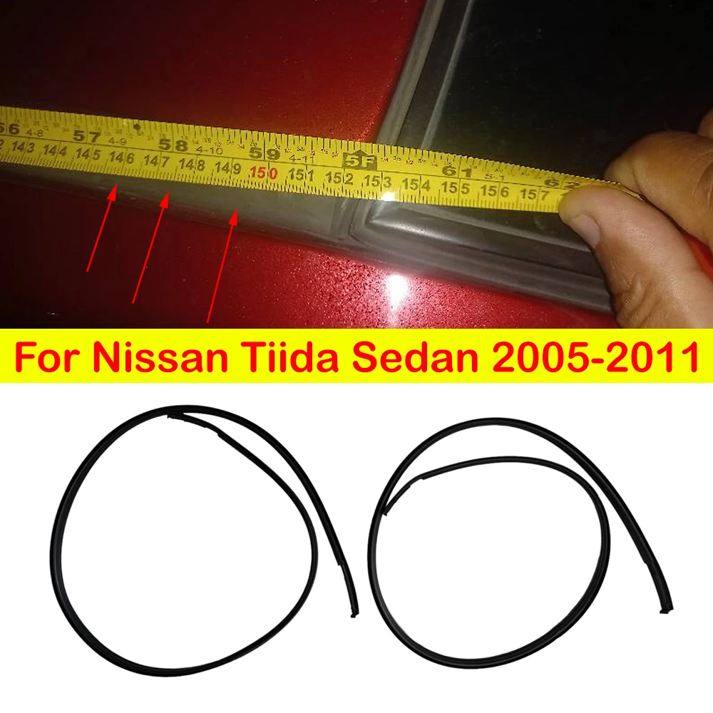 For Nissan Tiida 2005-2011 Sedan 73852-ED400 73853-ED400 152cm Auto Car Roof Drip Finish Moulding Seal Strips Rubber