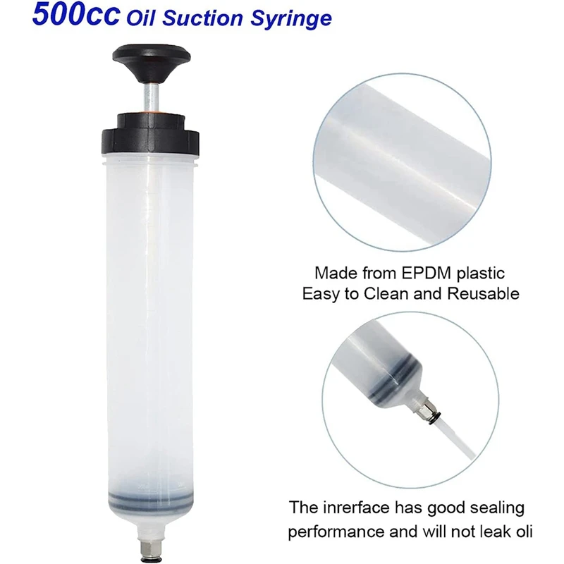 White Fluid Extractor Pump Plastic Fluid Extractor Pump Manual Brake Fluid Change Syringe Automotive Oil Syringe