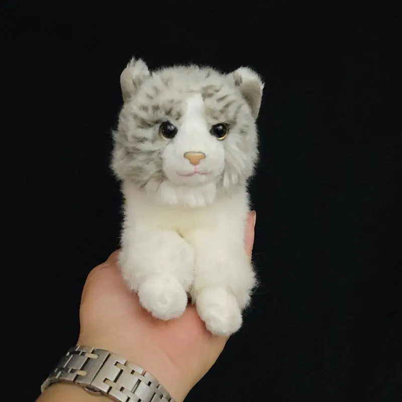 

Super Cartoon Grey Fox Cat Doll Cute Little Flower Cat Plush Toy Lifelike Animals Simulation Stuffed Doll Kawaii Toy Gifts